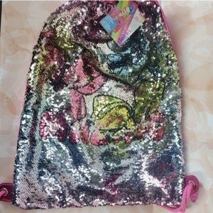 Jojo Claire's Reversible‎ sequined drawstring bag